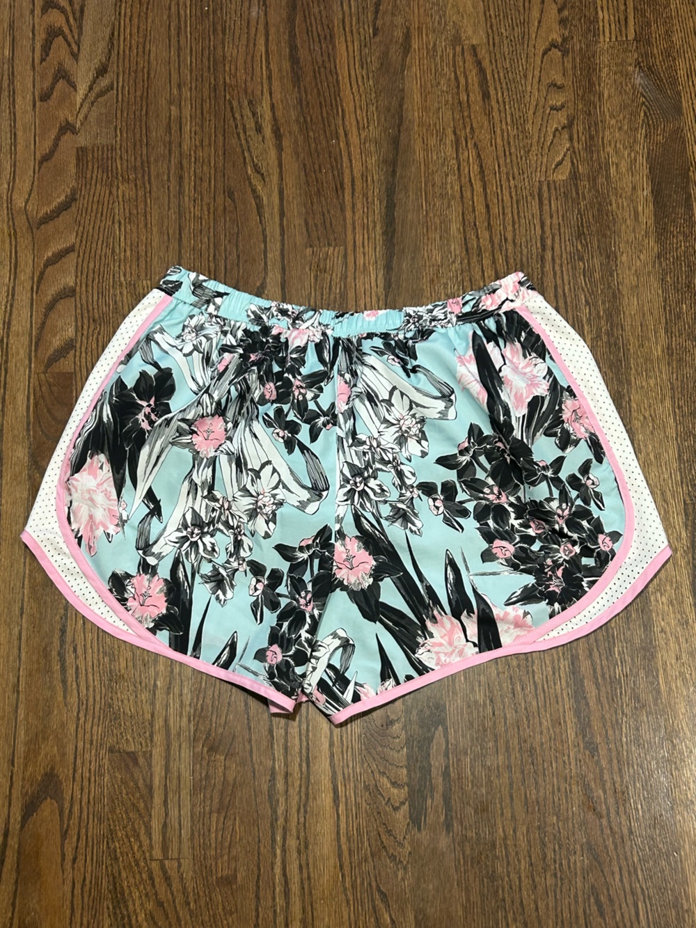 Nike Dri-FIT Floral Running Shorts Size Large Pink Blue Floral Print - Picture 5 of 7